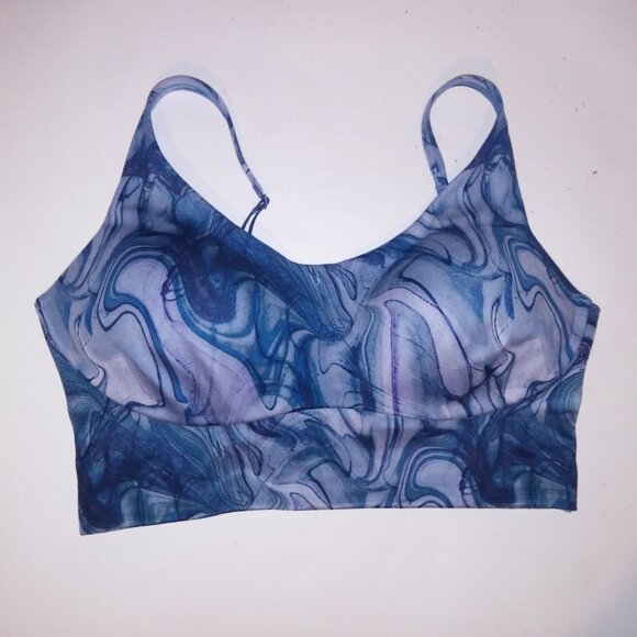 Victoria Secret Sports Bra Allegro Blue Purple Abstract Lightly Lined Lightweigh - Picture 13 of 16